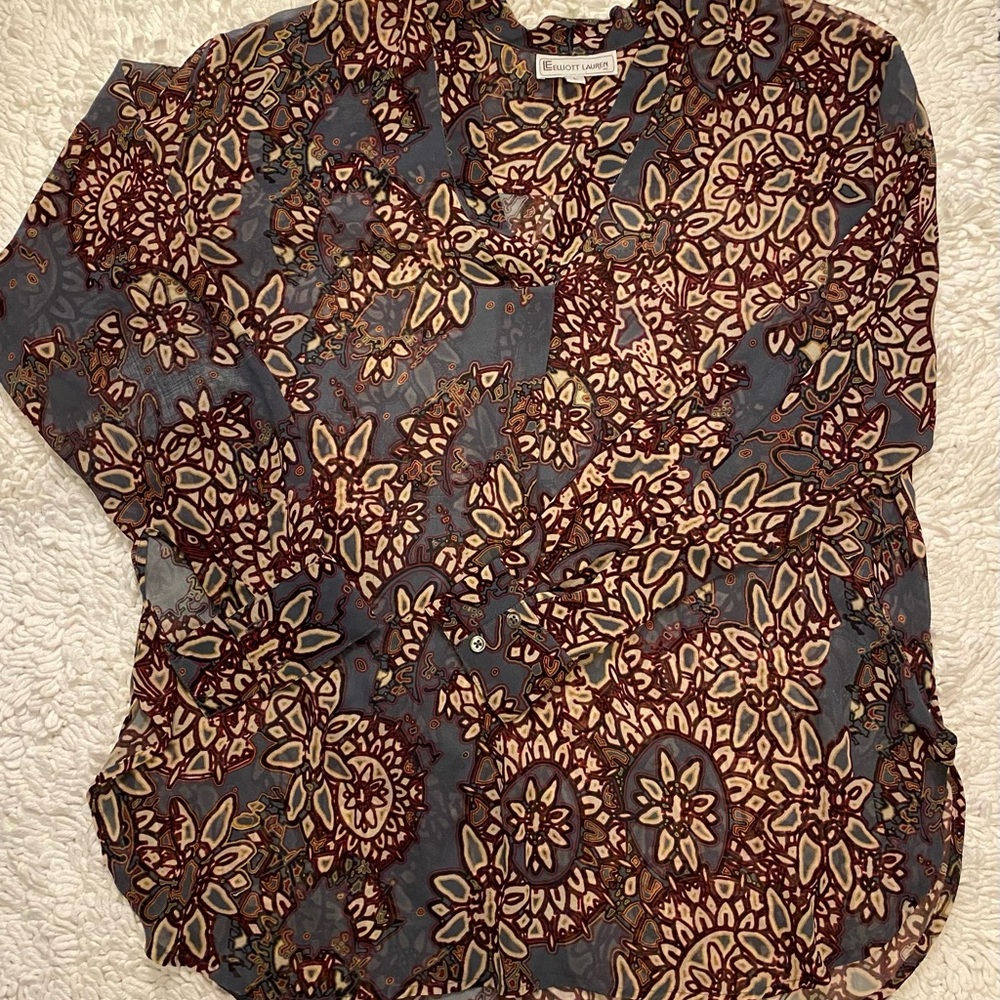 Women's Floral Sheer Top - Multicolor